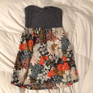 Strapless floral dress